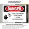 Signmission Equipment Starts And Stops Automatically Danger Sign, Vinyl Decal, 10in W x 7in L, 2PK OS-2PACK-DS-D-710-L-1589 - alternate 4